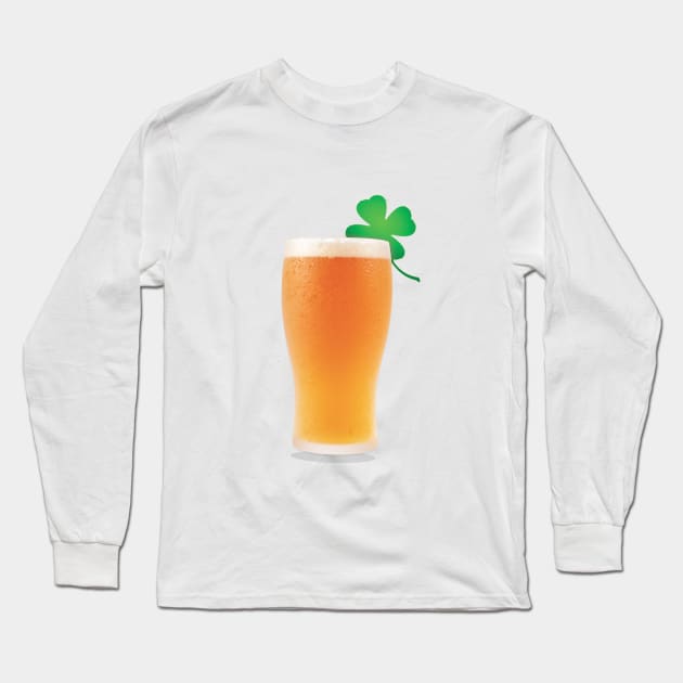 Funny Beer Drinking Irish T-Shirt Long Sleeve T-Shirt by HozDes